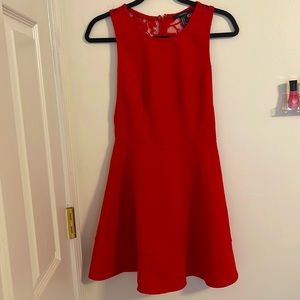 Forever 21 Red Skater Mini dress w/ floral lace back